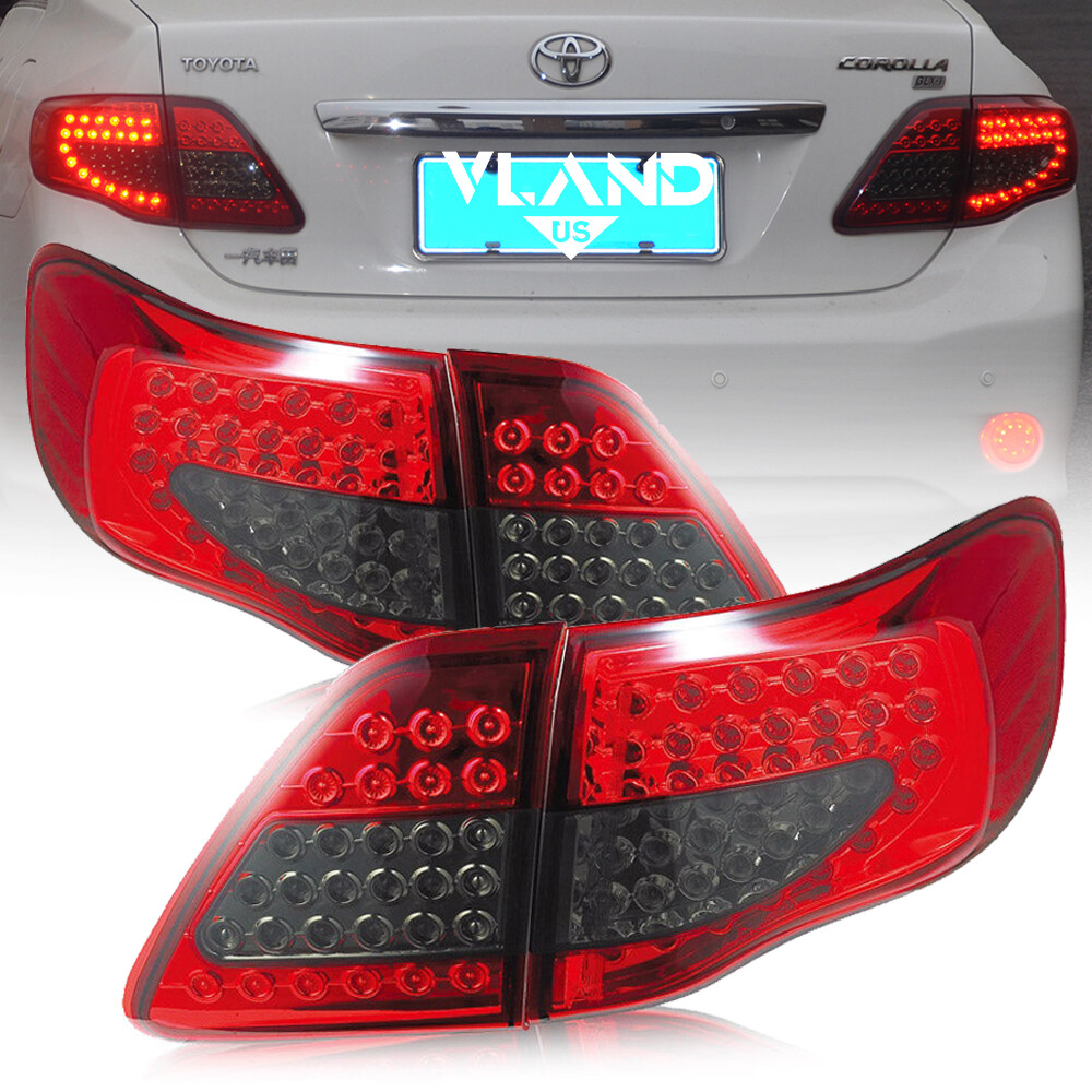 VLAND Pair Red LED Tail lights For 2008-2011 Toyota Corolla Rear Brake Lamps VLAND Pair Red LED Tail lights For 2008-2011 Toyota Corolla Rear Brake Lamps
