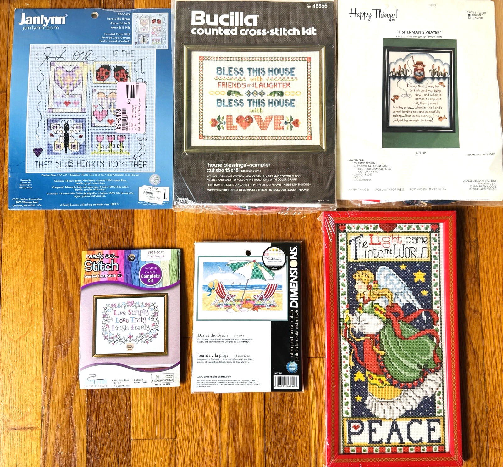 Cross Stitch Kits ~ Dimensions, Janlynn, Design Works, & More, Lot of 6 Cross Stitch Kits ~ Dimensions, Janlynn, Design Works, & More, Lot of 6