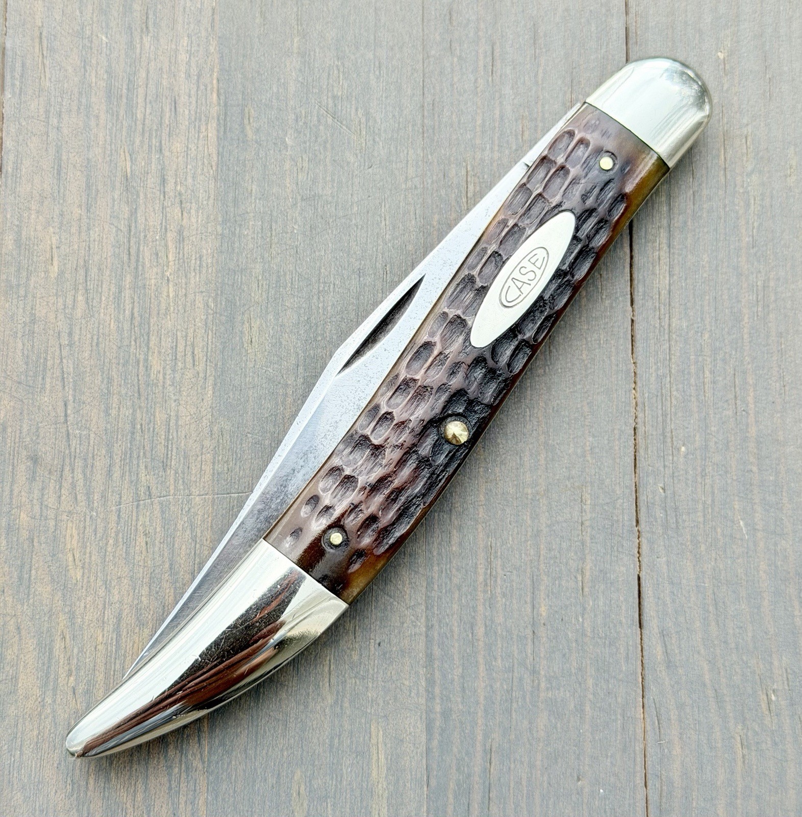 Case XX 61093 Texas Toothpick 1940-64 Green Bone Vintage Knife
