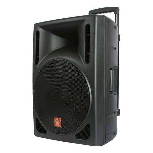 MR DJ PBS1609MP3 Powered PA 12 Inch DJ Speaker Cabinet with Built-In Amplifier