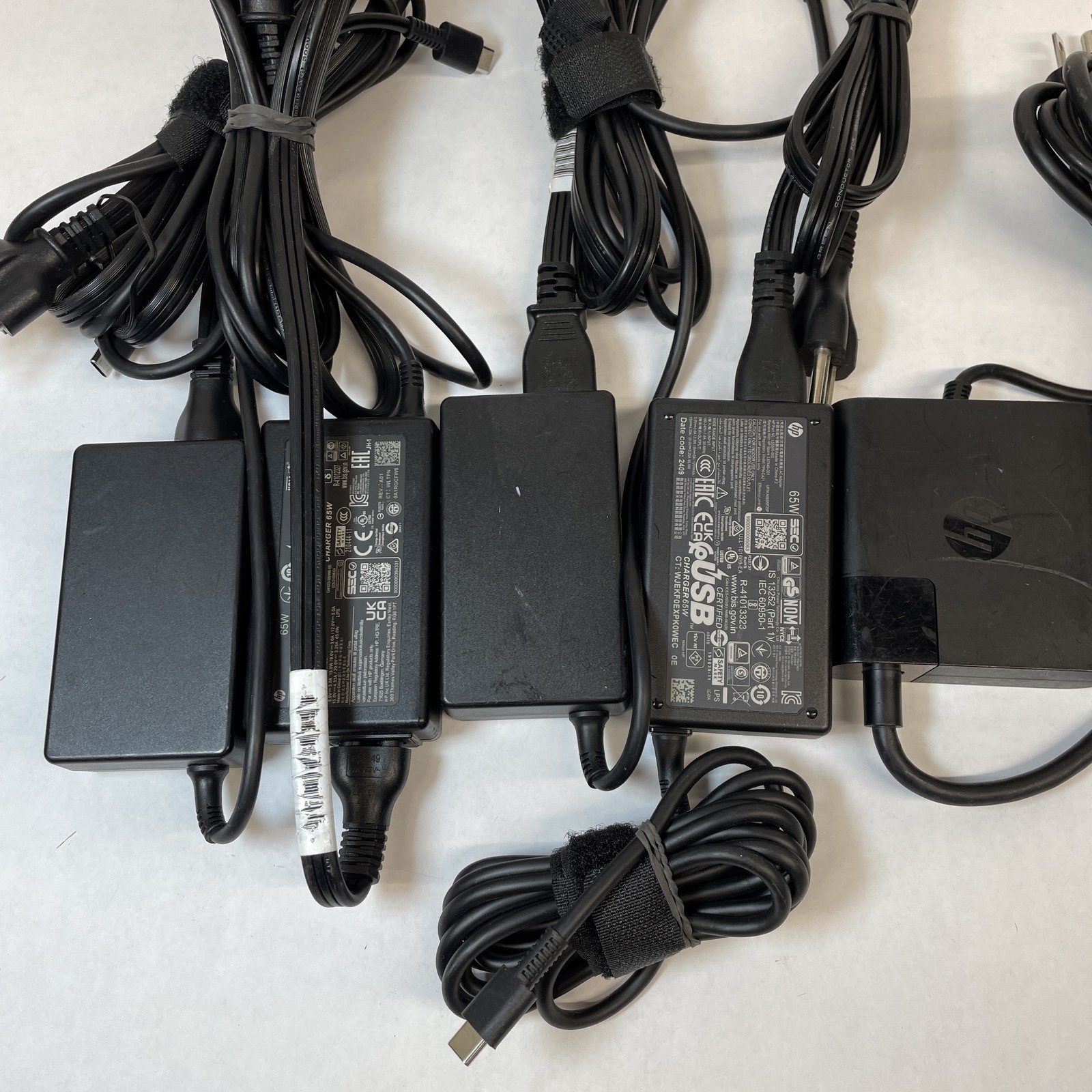Lot of 5 HP OEM 65W USB-C AC Adapters Mixed Models B Grade