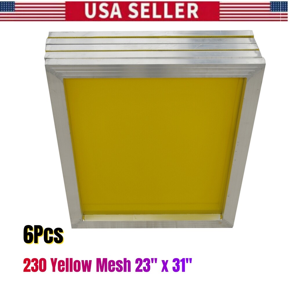 6Pcs Aluminum Silk Screen Frame - 230 Yellow Mesh 23\
