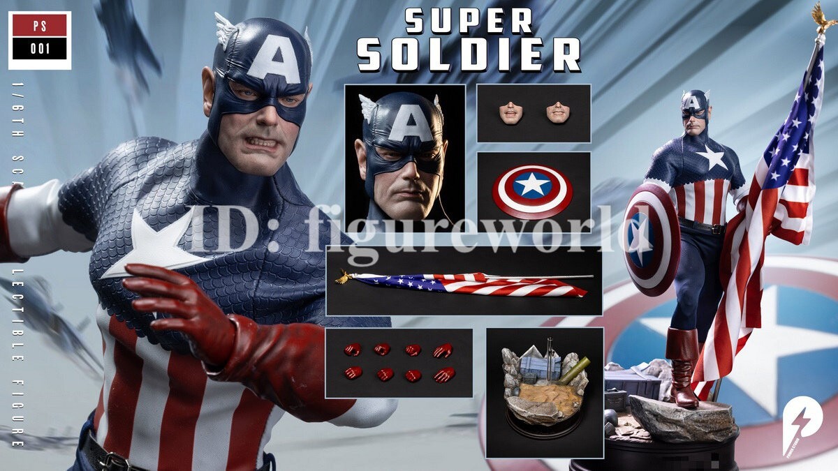 Pre-order Power Studio PS001 1/6 Super Soldier The Captain Action Figure Model
