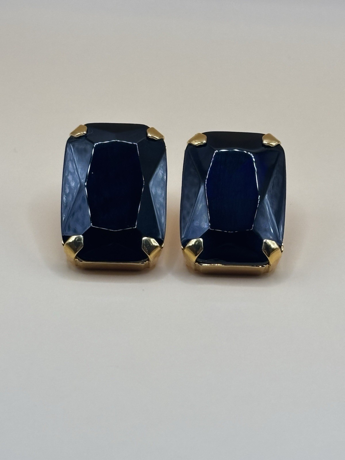 Sorrelli Blue Glass Emerald Cut Statement Earrings Brynn