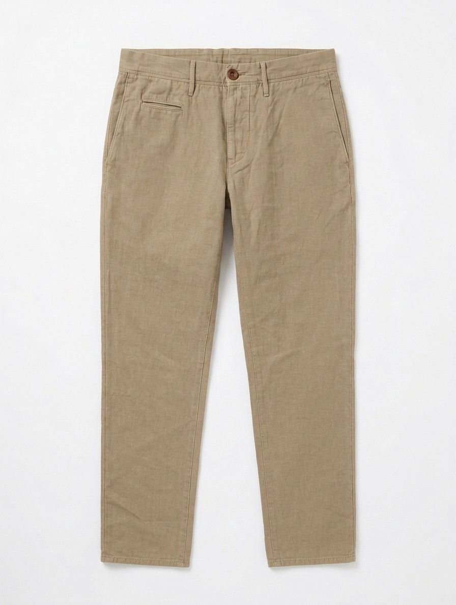 Incotex Men\'s Khaki Dress Pants 30 Tan Cotton Linen Twill Chino Trousers SECONDS