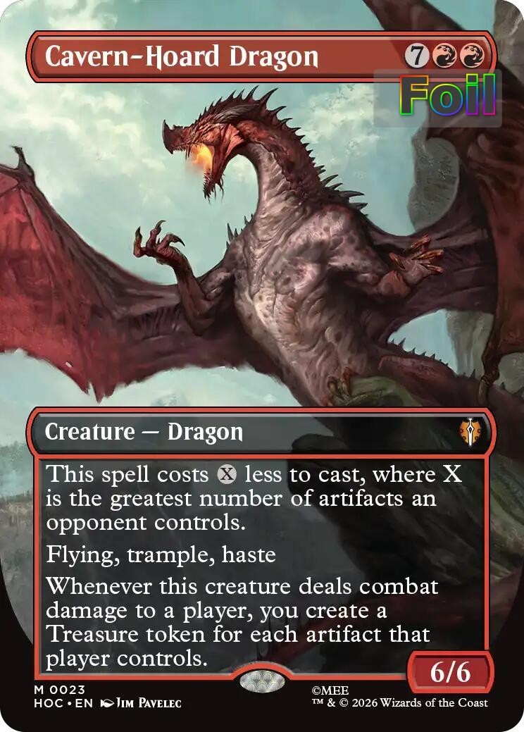 MTG HOC *FOIL* M Cavern-Hoard Dragon (Borderless) #23 NM