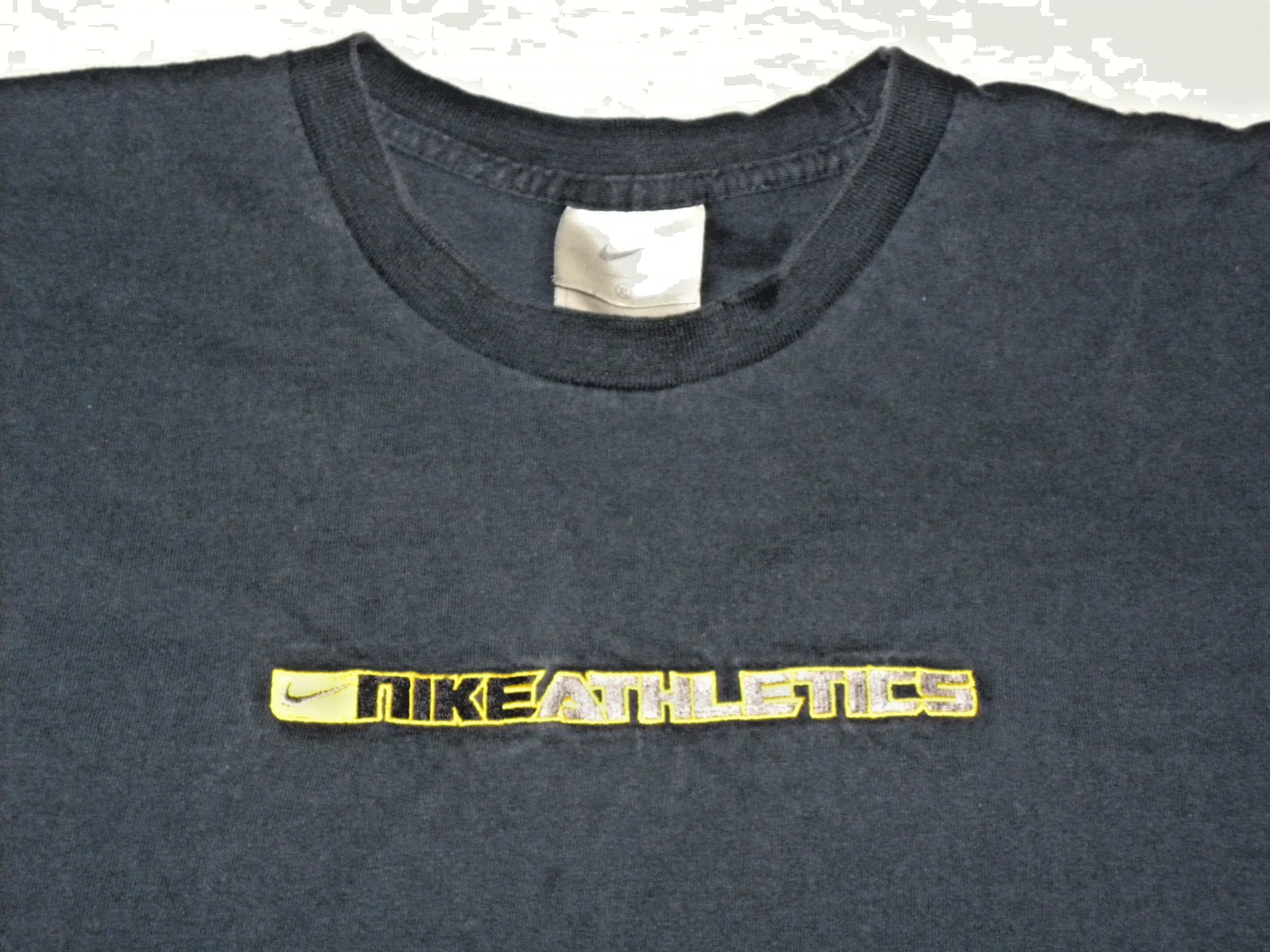 Vintage Nike Athletics Embroidered T‑Shirt Navy Blue Made in USA Men’s L