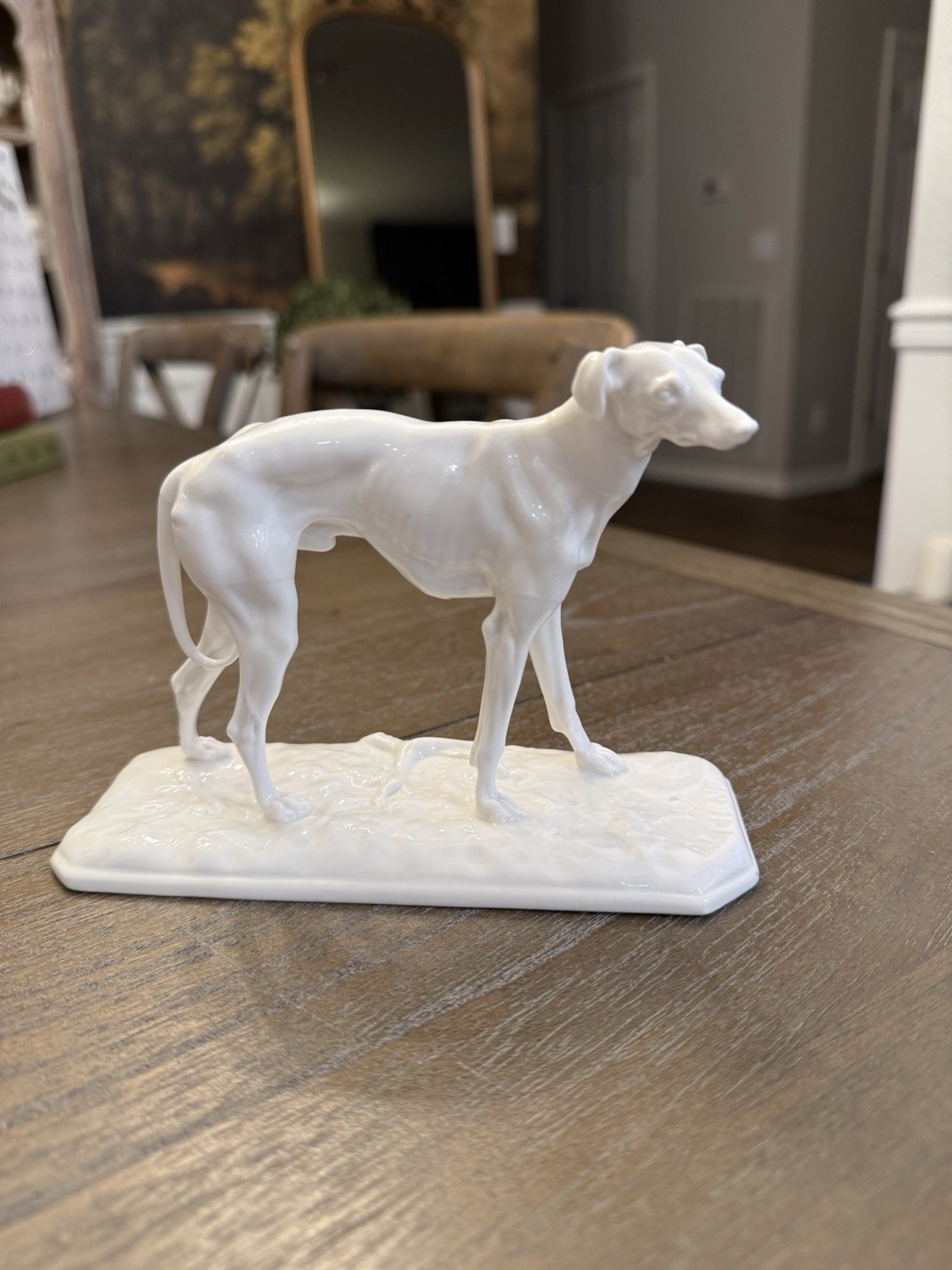 Nymphenburg Porcelain Greyhound or Whippet Dog Figurine Vintage Germany,