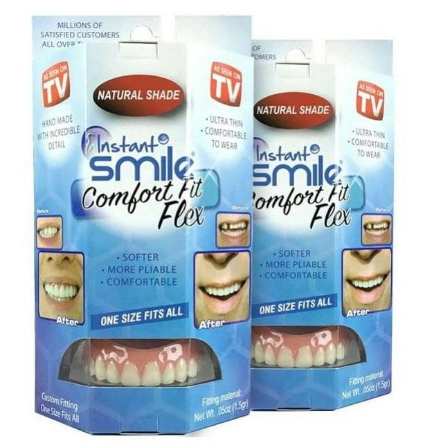 2 Pack Instant Smile Comfort Fit Flex - Natural Shade - Upper Cosmetic Teeth