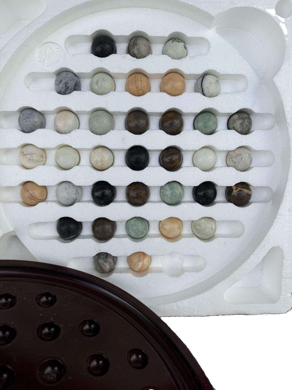 Original Vintage Bombay Wooden Solitaire Marbles Game Complete In Original Box Original Vintage Bombay Wooden Solitaire Marbles Game Complete In Original Box