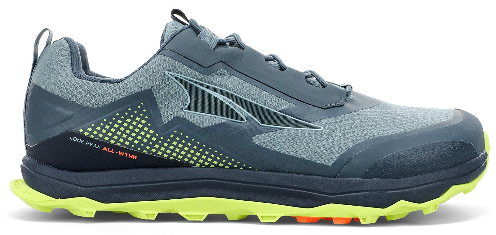 ALTRA Men\'s Lone Peak ALL-WTHR LOW Trail shoes, 12.5 US, Gray/Lime, WATERPROOF