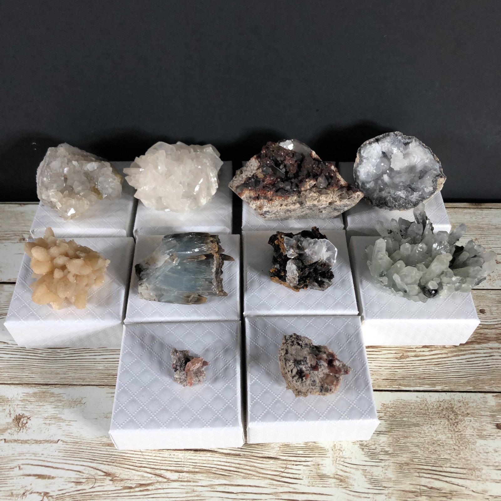 10pcs Topaz Calcite Barite Quartz Garnet Bulk Crystal Mineral Specimen ST11