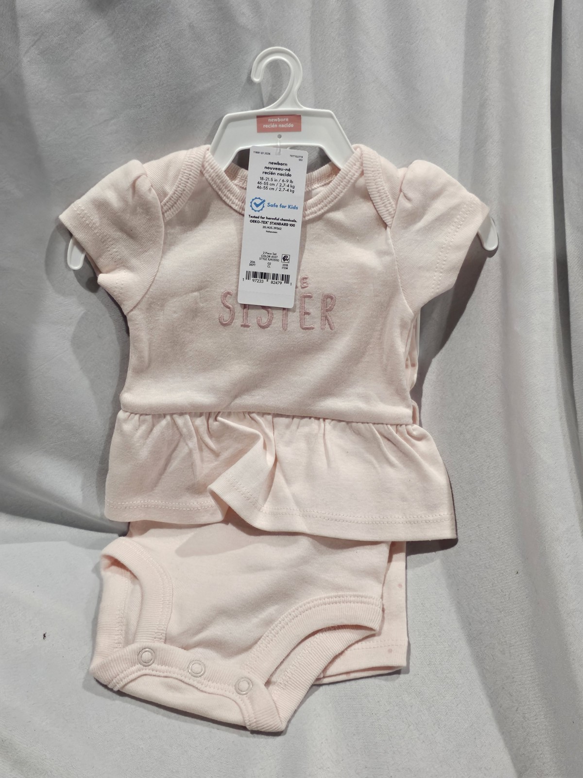 Carter’s Just One ▪︎ Newborn Little Sister Outfit for Infants 0-3 Mos ▪︎ NWT 