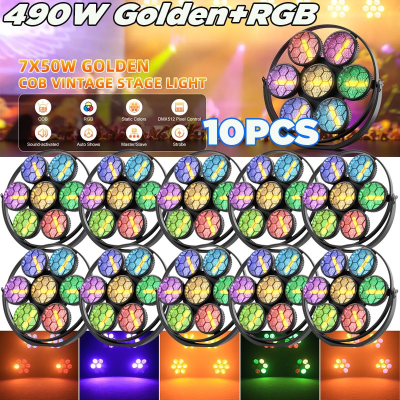 Upgraded Retro DJ Light 7x50W COB 189 RGB LEDs DMX512 Point Control