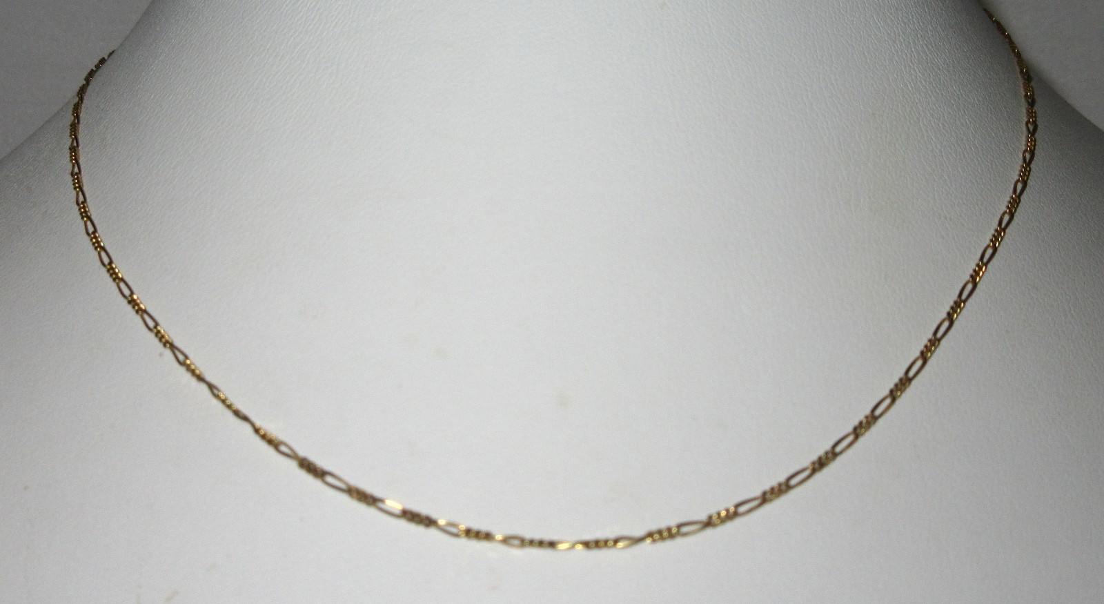 Balestra 14K 585 Solid Yellow Gold Figaro Chain Necklace 16” Italy