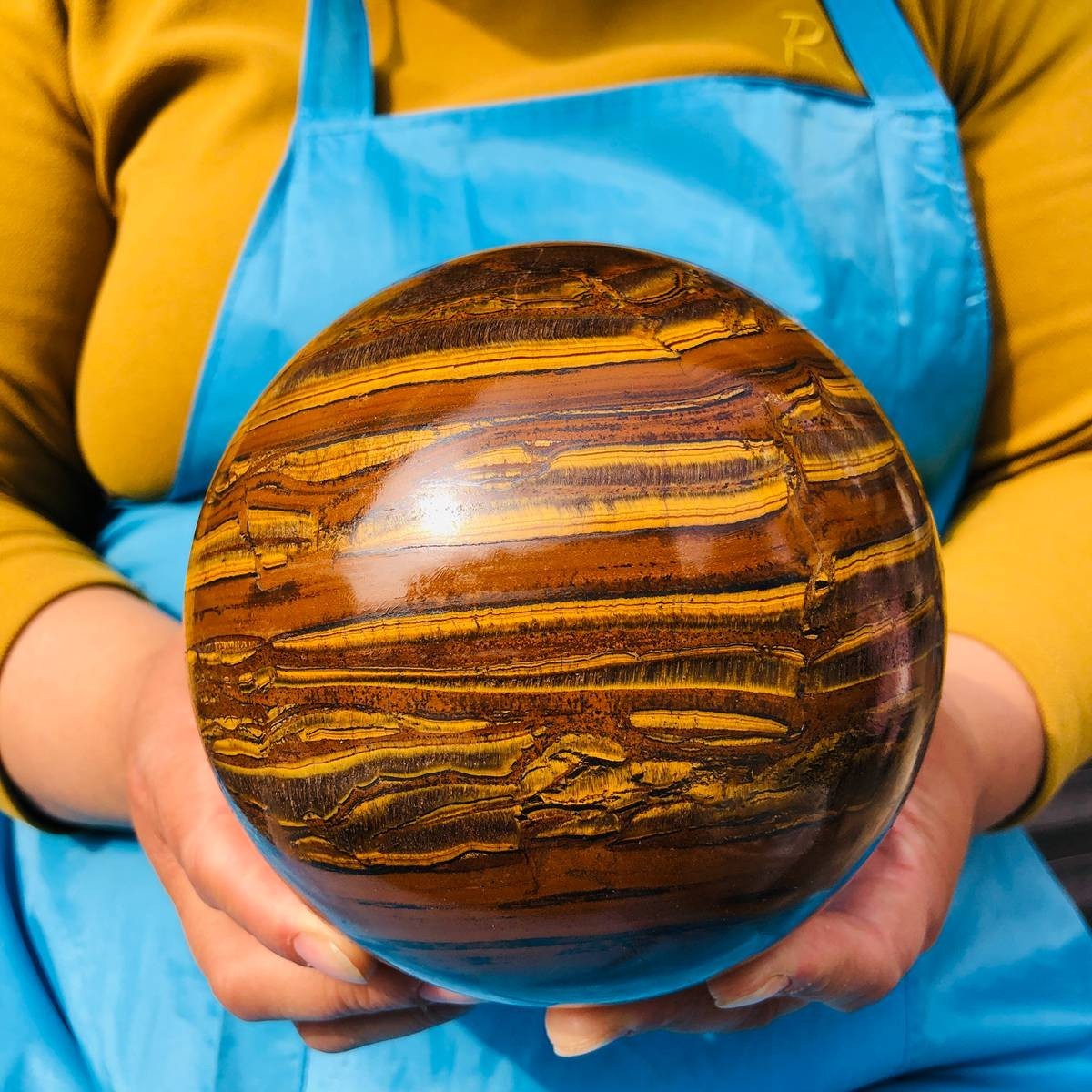 6.68LB Natural Tiger's Eye Ball Quartz Crystal Sphere Gem Healing Décor
