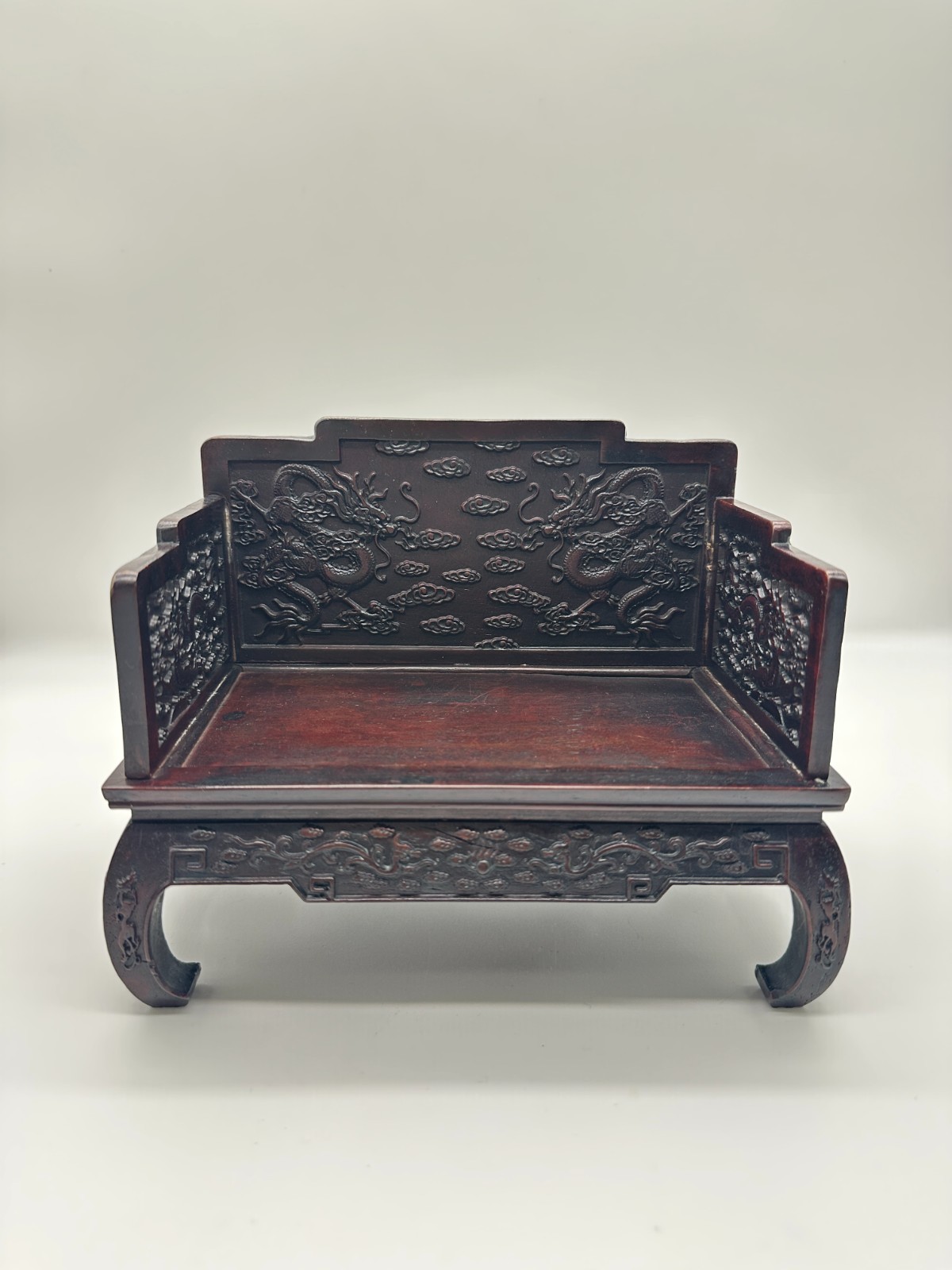 18th Century Zitan Rosewood Dragon Carving Base 18th Century Zitan Rosewood Dragon Carving Base