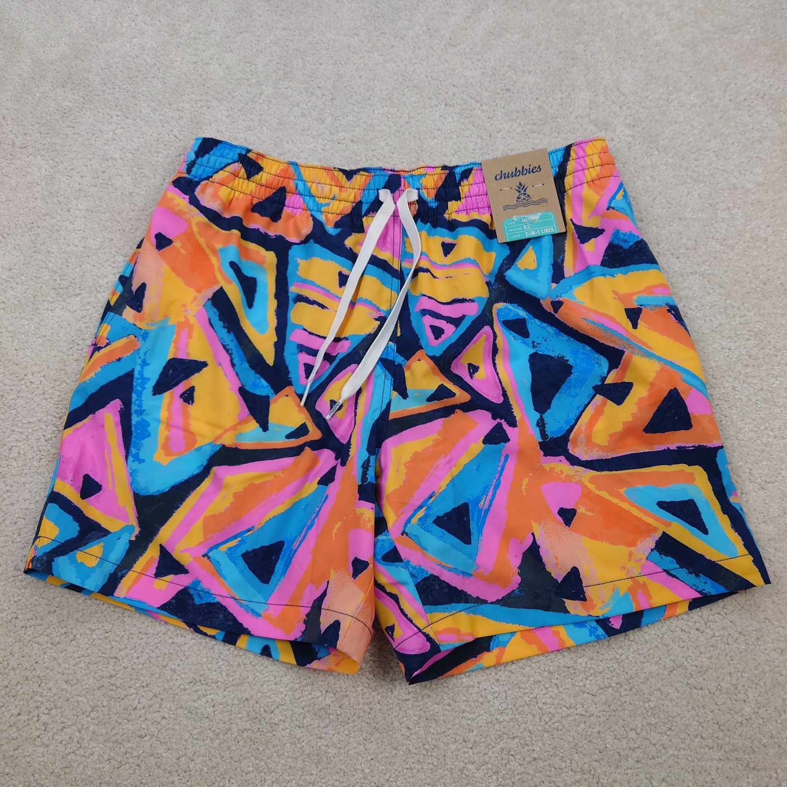 NWT Chubbies Exploding Nacho Print Drawstring 5.5\