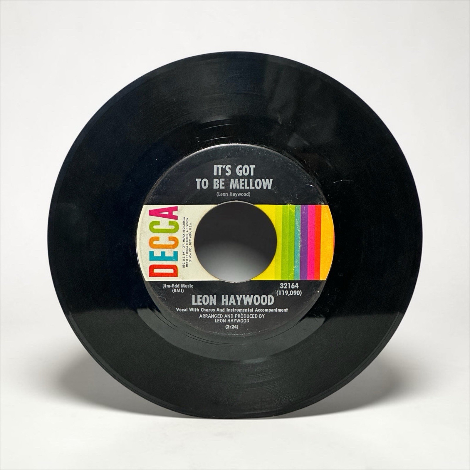 LEON HAYWOOD: IT\'S GOT TO BE MELLOW / CORNBREAD & BUTTERMILK 45 RPM 1967 Decca