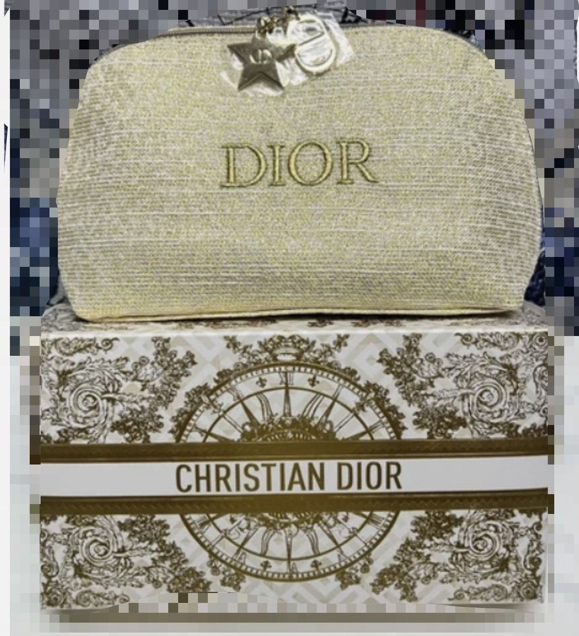 NIB Christian Dior Beauty Gold Vanity Case & Box Holiday Limited (Empty )