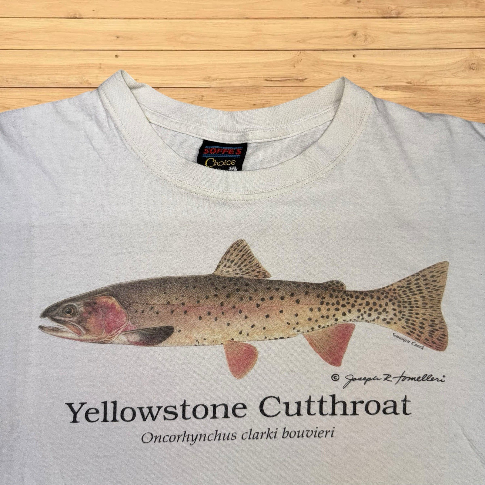 Vintage yellowstone cutthroat Trout Fish Graphic T-Shirt USA 90s