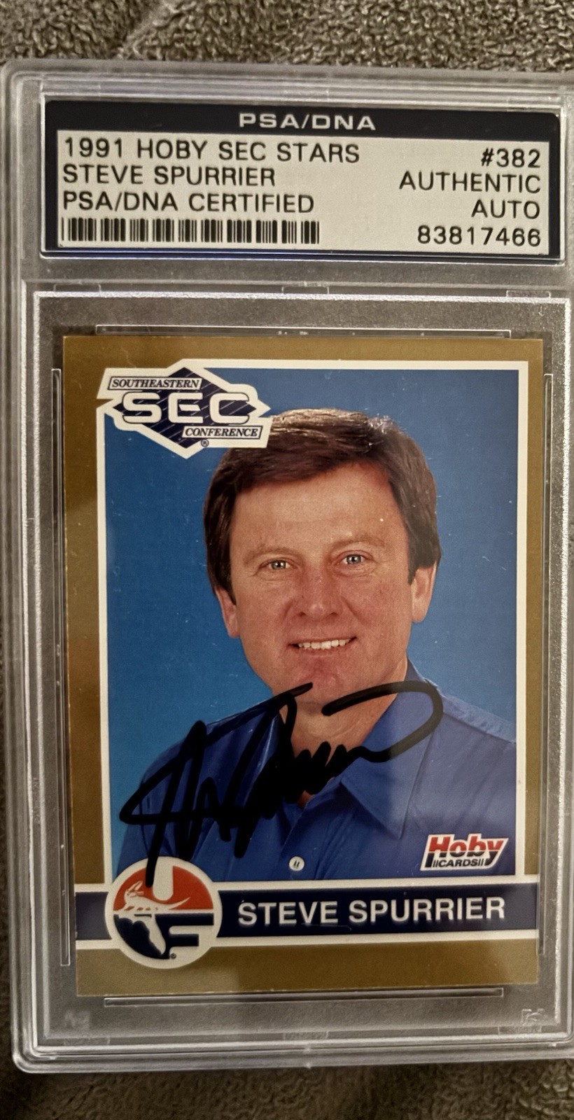 RARE 1991 HOBY SEC STARS - STEVE SPURRIER AUTOGRAPH - #382