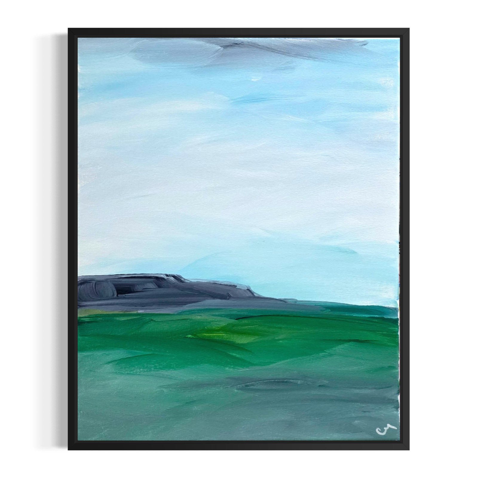 Original Abstract 11x14 Landscape Acrylic Painting Signed Bold Wall Art