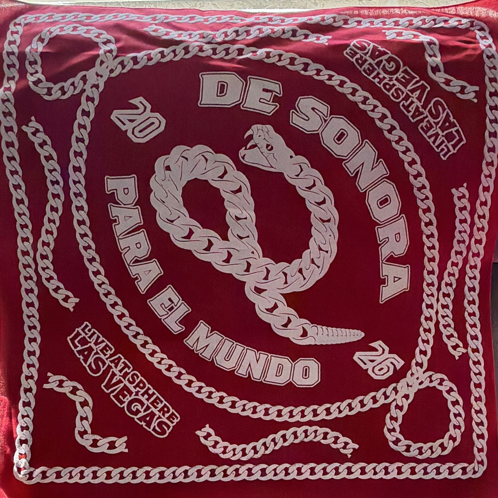 Carin Leon live SPHERE LAS VEGAS 2026 Scarf Bandana  Logo 35\