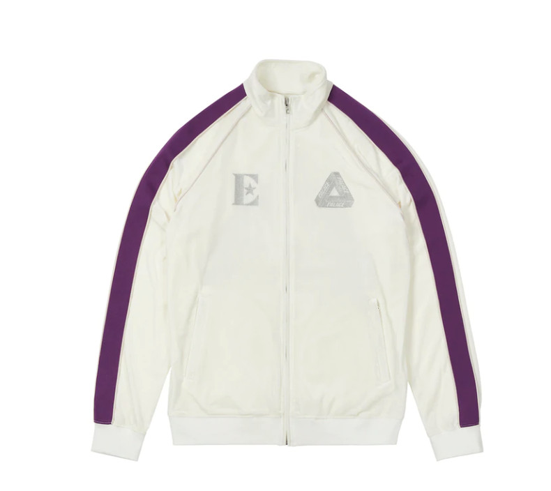 Palace Elton John Velour Track Top Jacket Size Large White Palace Skateboards DS