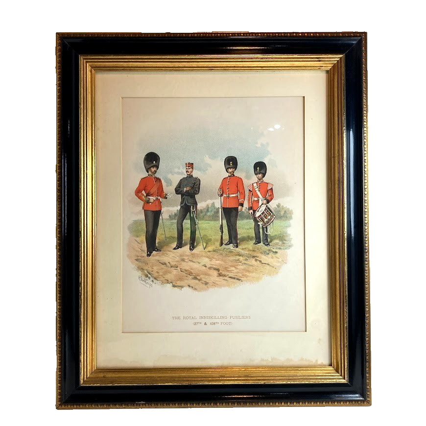 Rare 19thC Antique 1892 Richard Simkin Watercolor Painting Military Uniform