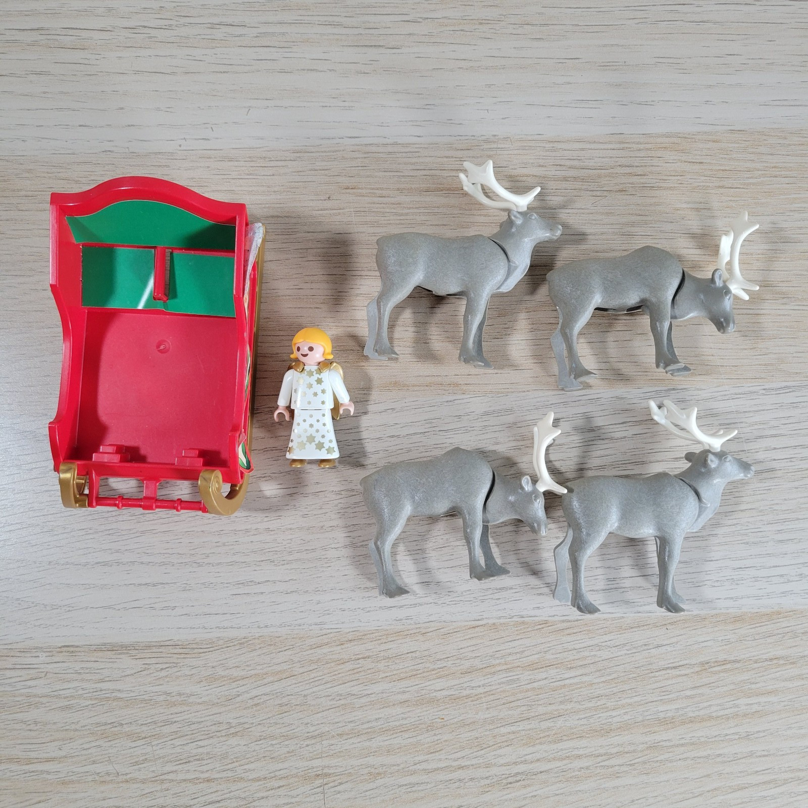 Playmobil 3604 Christmas Sleigh Reindeer Angel Figure Toy Lot Replacement Pieces