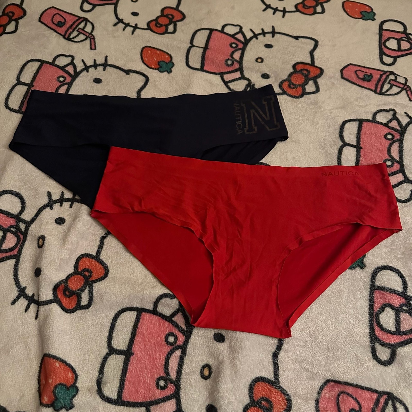 Nautica Women\'s Solid No-Show Brief Underwear 2-Pack Red and Navy Blue Nautica Women\'s Solid No-Show Brief Underwear 2-Pack Red and Navy Blue
