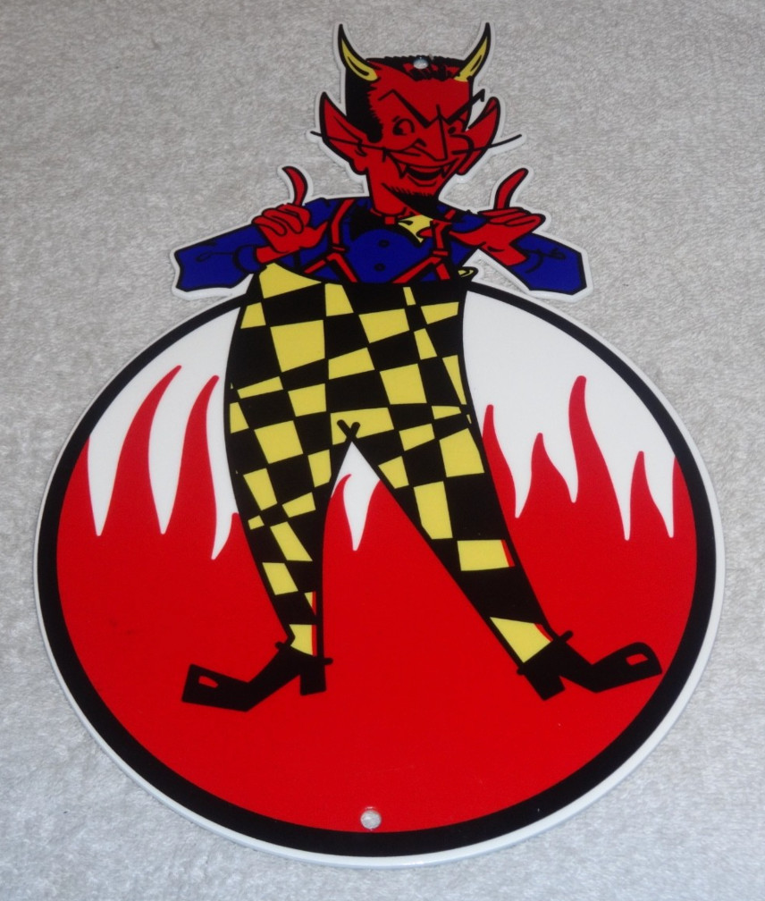 VINTAGE DEVIL SMILING + YELLOW SUSPENDERS 12\