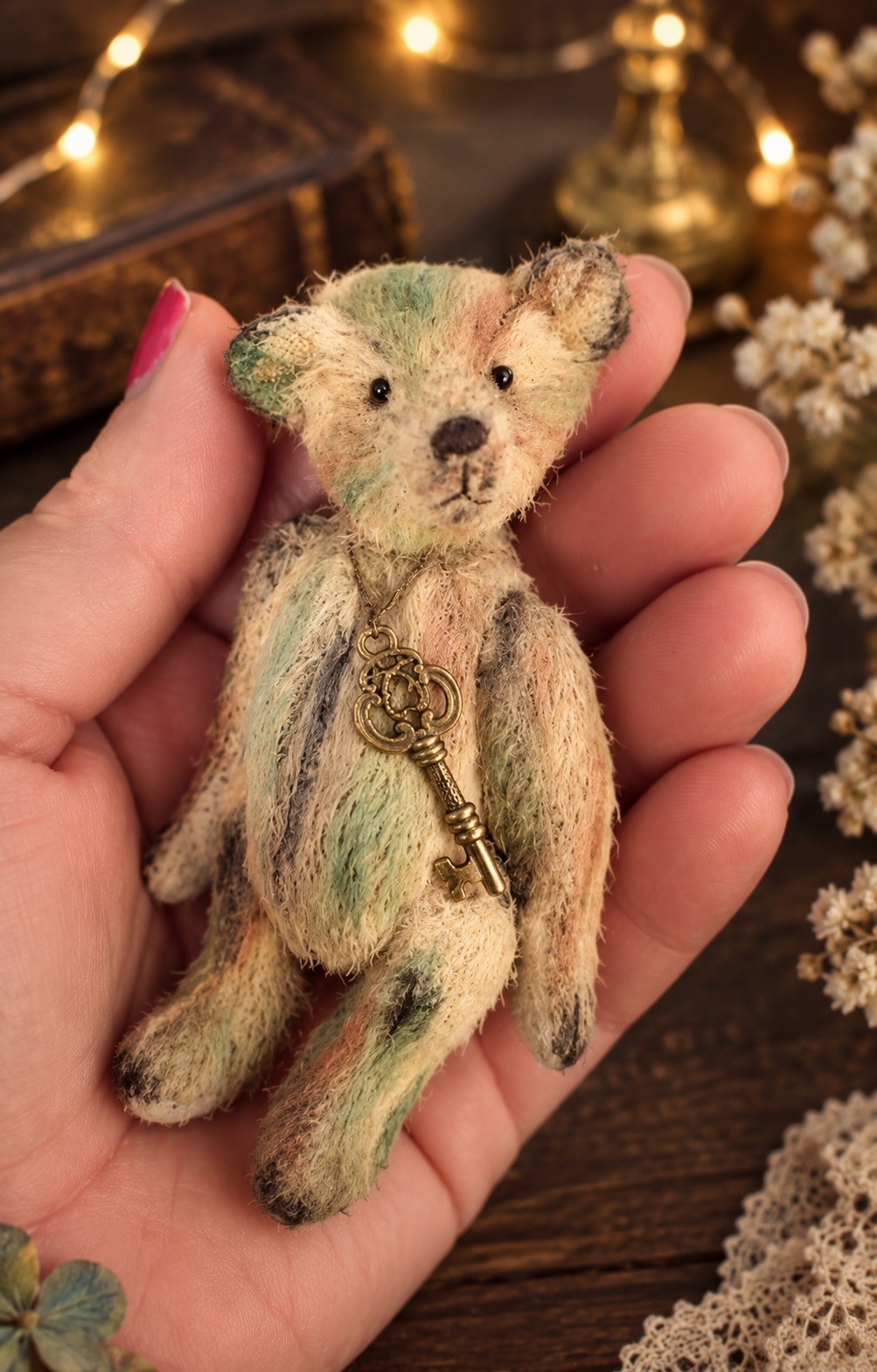 OOAK Vintage Tiny Teddy Bear Handmade Mohair Miniature Collectible Gift OOAK Vintage Tiny Teddy Bear Handmade Mohair Miniature Collectible Gift