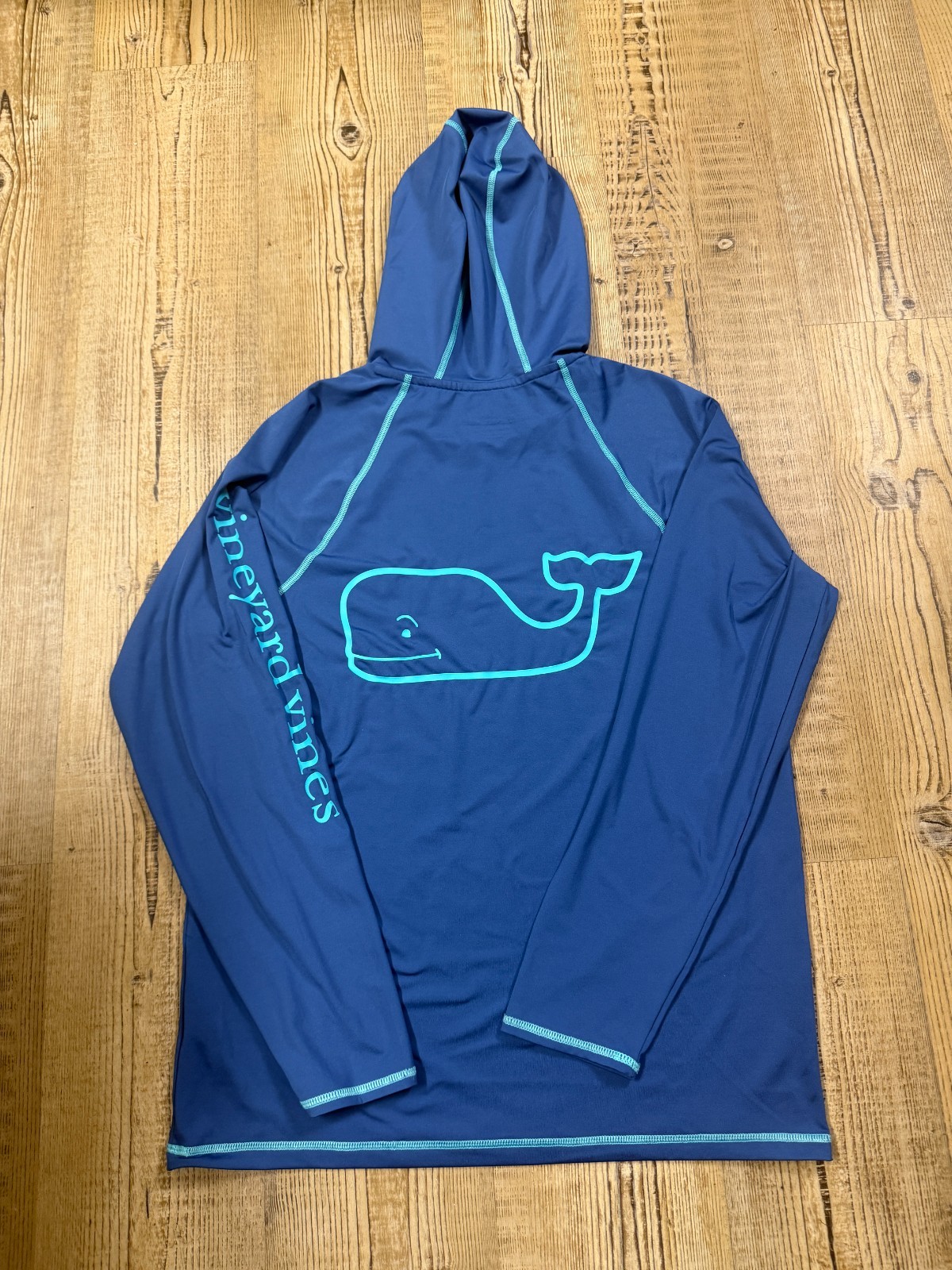 Vineyard Vines  Hoodie Mens Small Blue Performance Long Sleeve Pullover Whale