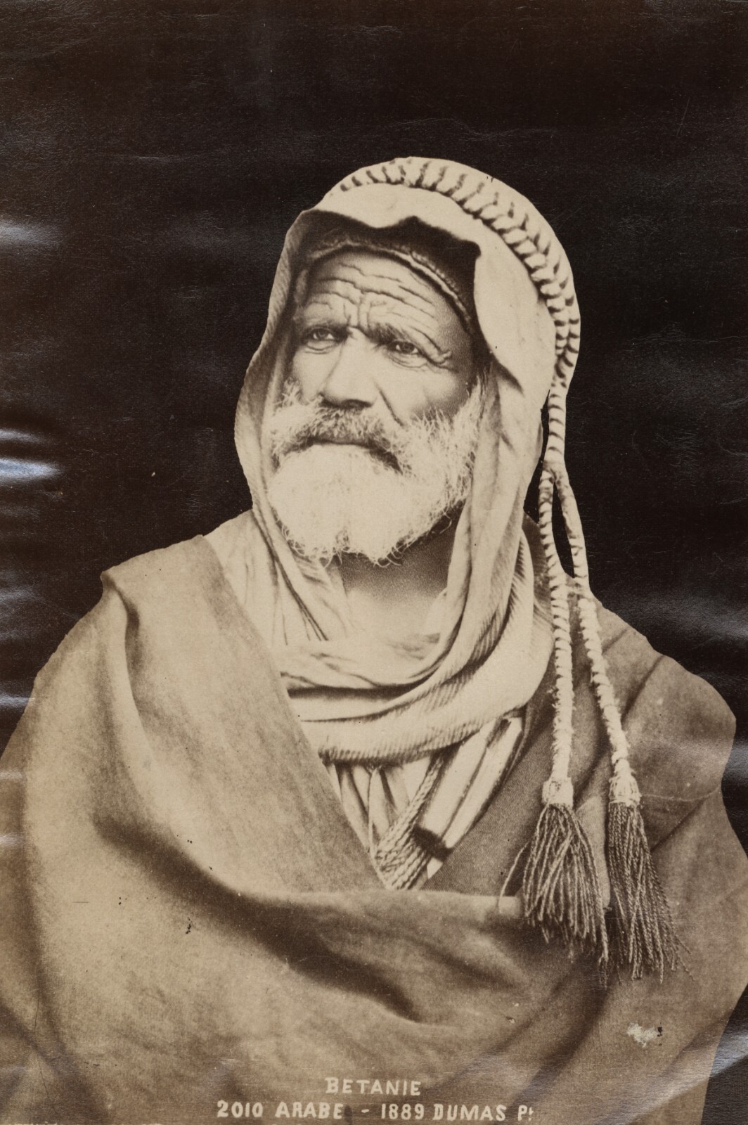 c. 1880\'s Bedouin Chief Albumen Photograph by Tancrède Dumas