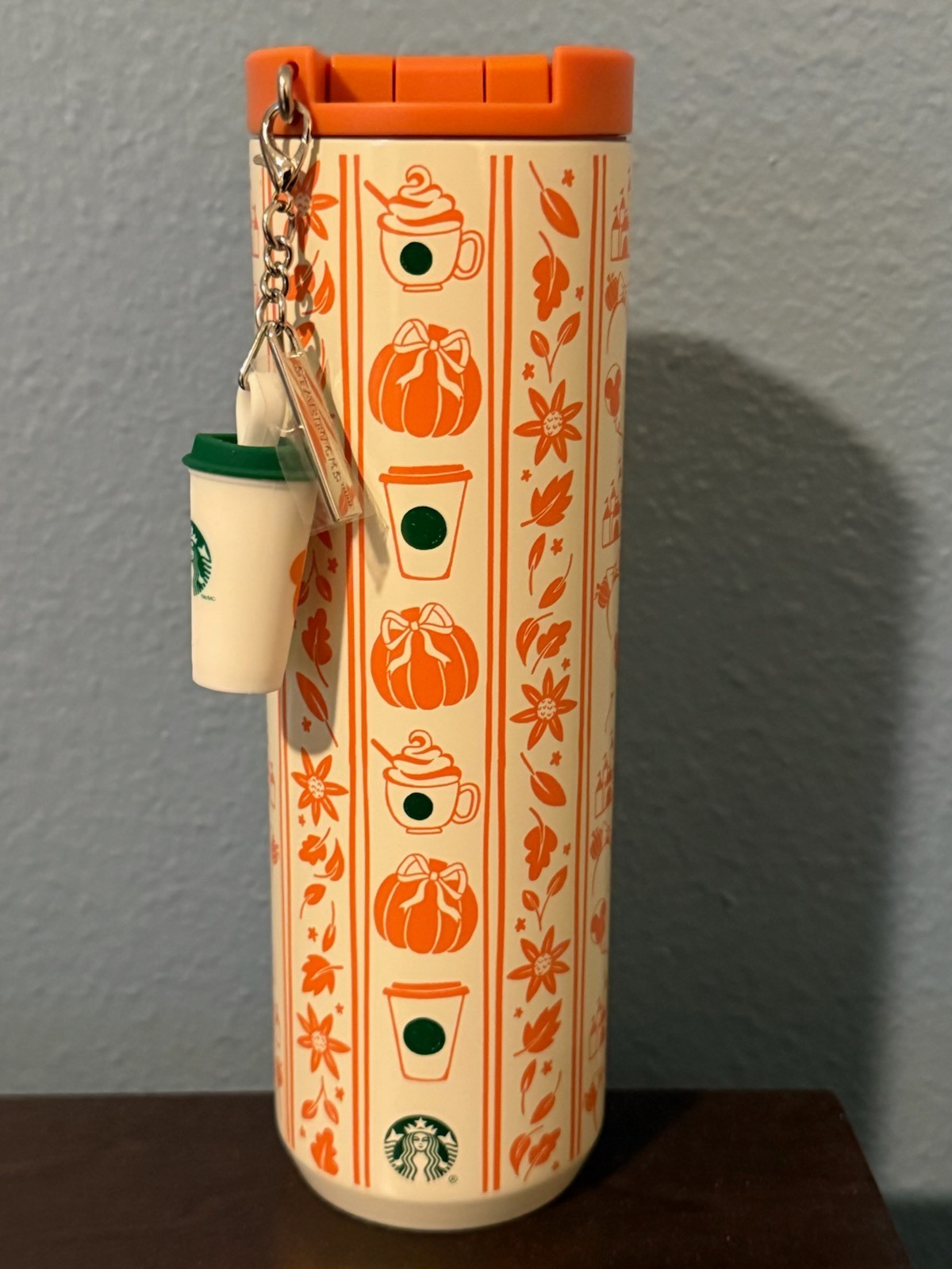 Disney Parks Starbucks Pumpkin Spice Fall Tumbler & Charm Stainless Steel NWT Disney Parks Starbucks Pumpkin Spice Fall Tumbler & Charm Stainless Steel NWT