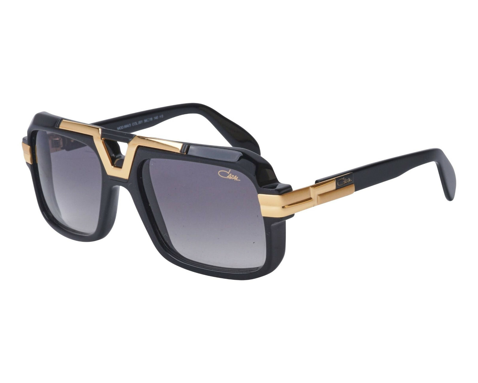 CAZAL LEGENDS MOD. 664/3 COL. 001 GLOSS BLACK GOLD PLATED SUNGLASSES GERMANY