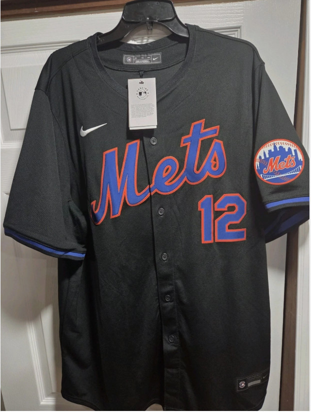 New Francisco Lindor #12 New York Mets Black Limited Jersey Sz S-3XL  NWT