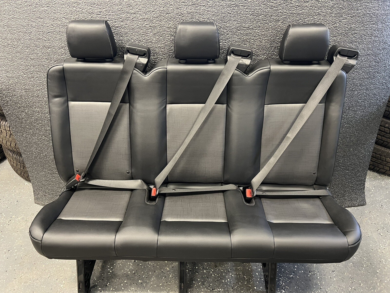 2015-2025 Ford Transit OEM 2nd row Seat BLACK VINYAL: 55 inch Triple Seat 2015-2025 Ford Transit OEM 2nd row Seat BLACK VINYAL: 55 inch Triple Seat
