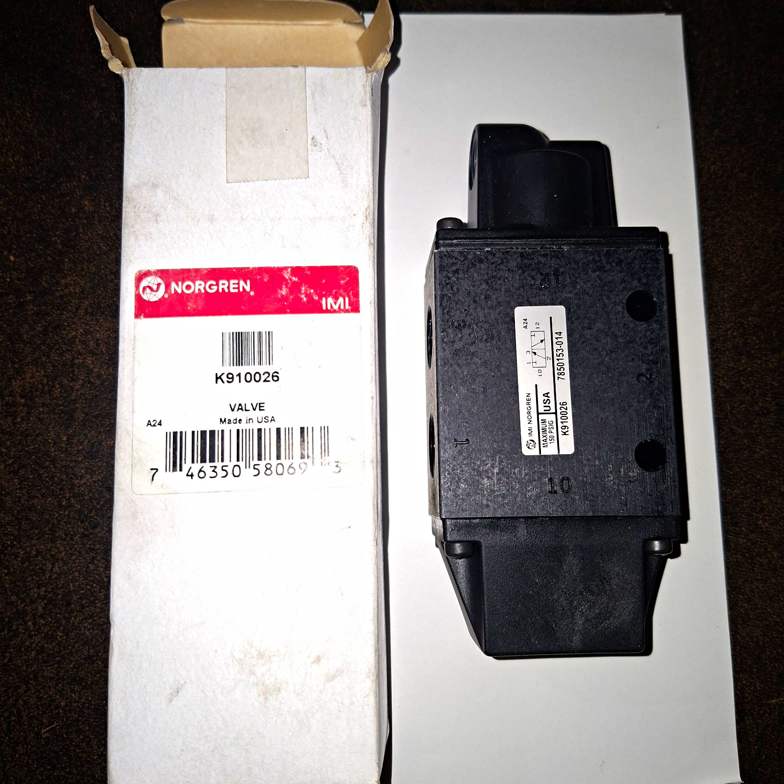 IMI Norgren K910026  Pneumatic Valve Without Solenoid, Nugget 200 3/8 Npt 4 Port