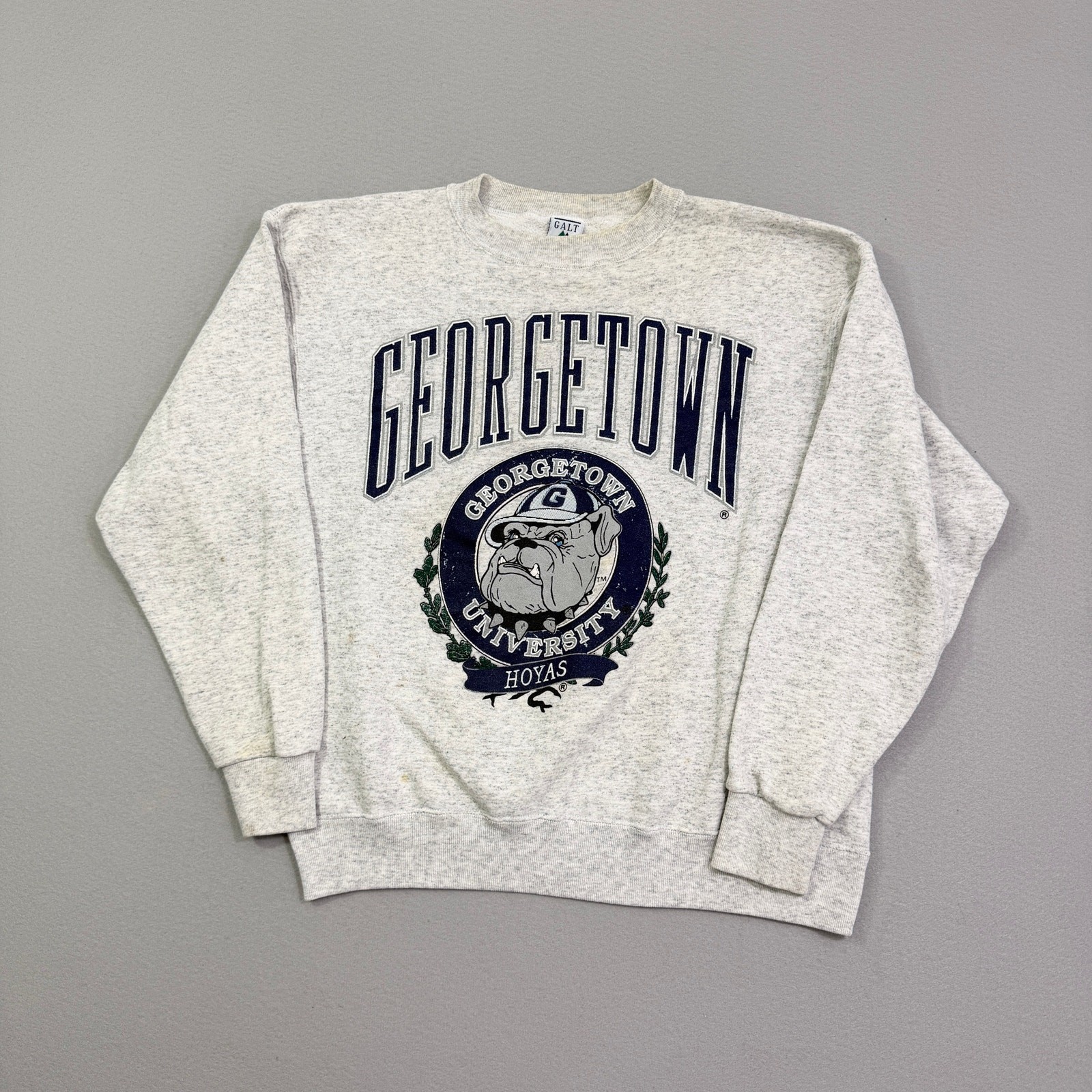 Vintage Georgetown University Hoyas Sweatshirt Men's Large Gray 90s Crewneck USA