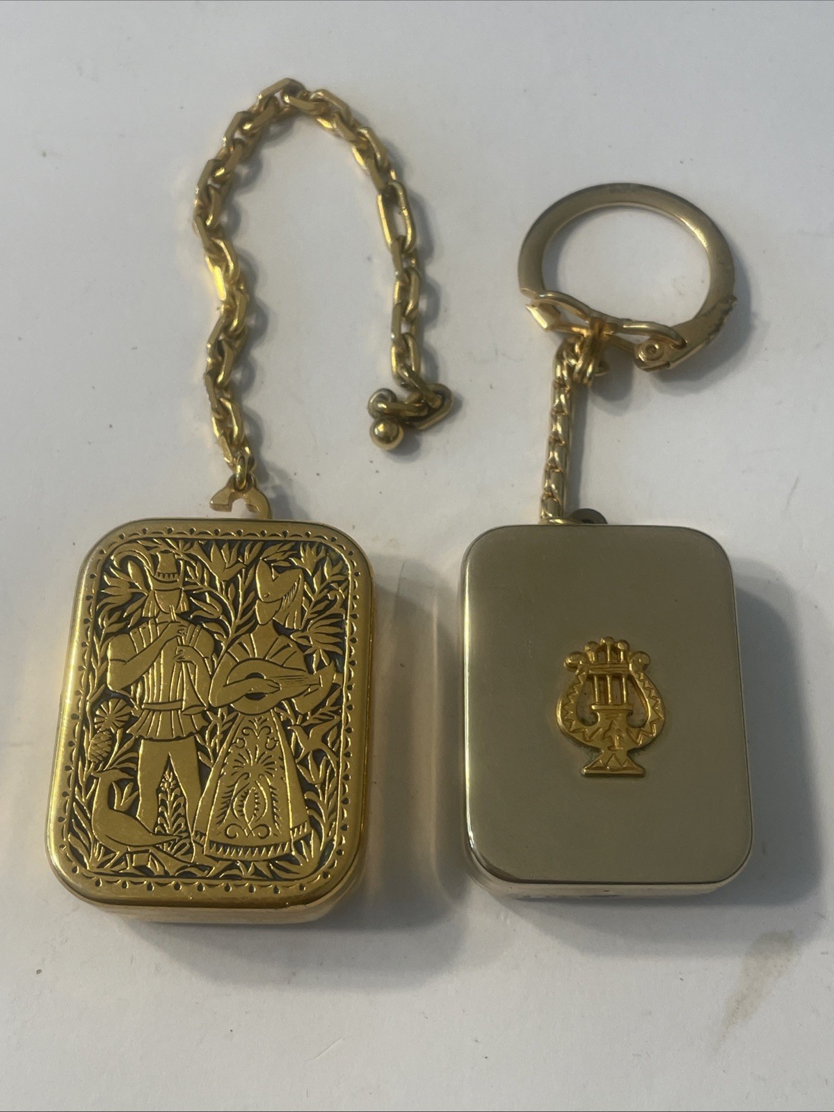 Reuge Sainte Croix Vintage Pocket Music Box Key Chain Switzerland Miniature Lot