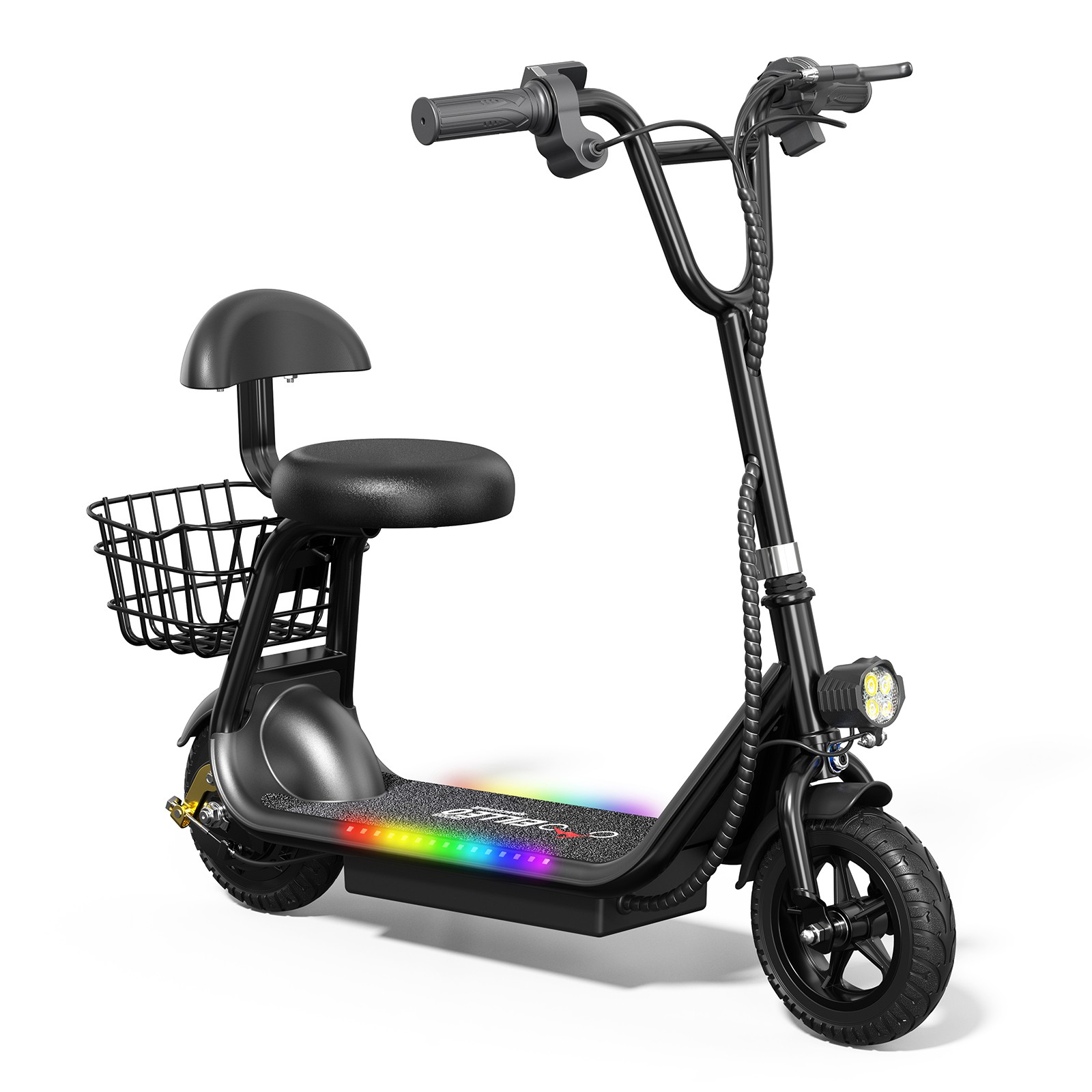 Electric Scooter for Kids - Bluetooth Speaker Foldable Scooter with Seat Carry