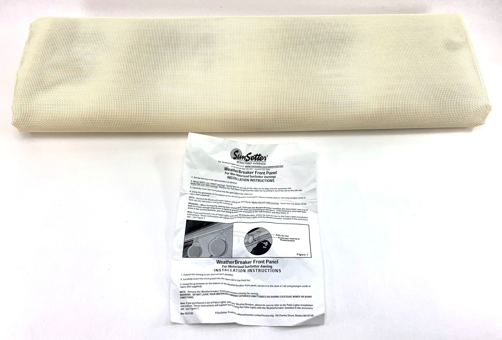 NEW Sunsetter Retractable Awning Weatherbreaker 15’ Front Panel Screen 60015 NOS
