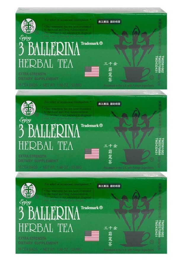 3 Ballerina Dieters Tea, Extra Strength, Orig. Flavor, 18 bags (3 BOXES) 12/26 3 Ballerina Dieters Tea, Extra Strength, Orig. Flavor, 18 bags (3 BOXES) 12/26