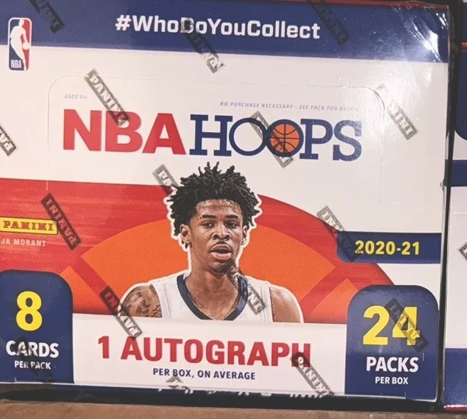 2020 - 21 Panini NBA Hoops Basketball Retail Box Sealed | 24 Packs- 8 cards per 2020 - 21 Panini NBA Hoops Basketball Retail Box Sealed | 24 Packs- 8 cards per