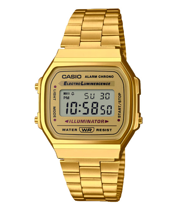 Pre-Owned Casio Vintage Gold Digital Illuminator Watch for Men A168WG-9 Pre-Owned Casio Vintage Gold Digital Illuminator Watch for Men A168WG-9