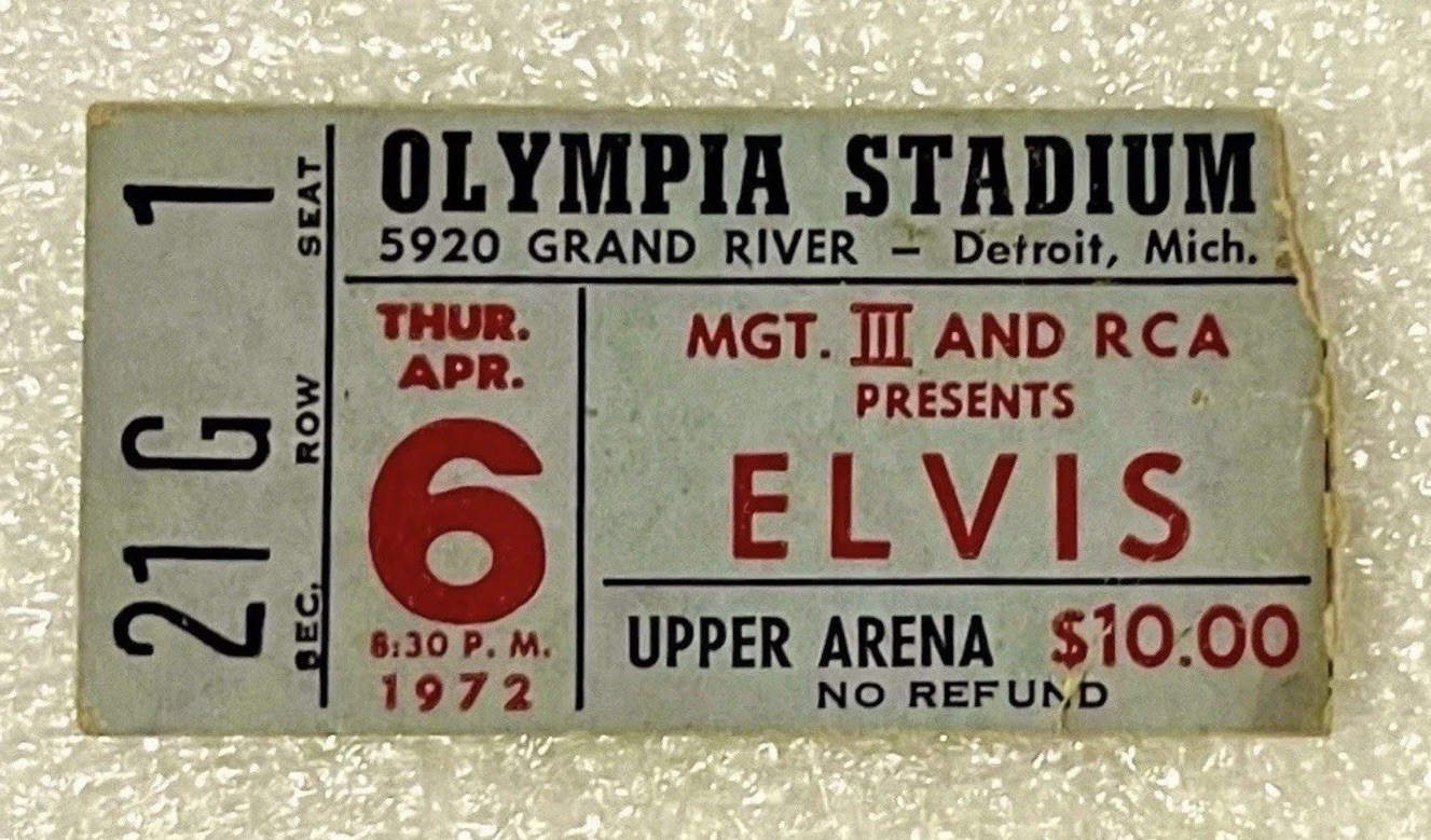 🔥ELIVS PRESLEY 1972 TICKETS OLYMPIA STADIUM DETROIT, MICHIGAN💎 🔥ELIVS PRESLEY 1972 TICKETS OLYMPIA STADIUM DETROIT, MICHIGAN💎