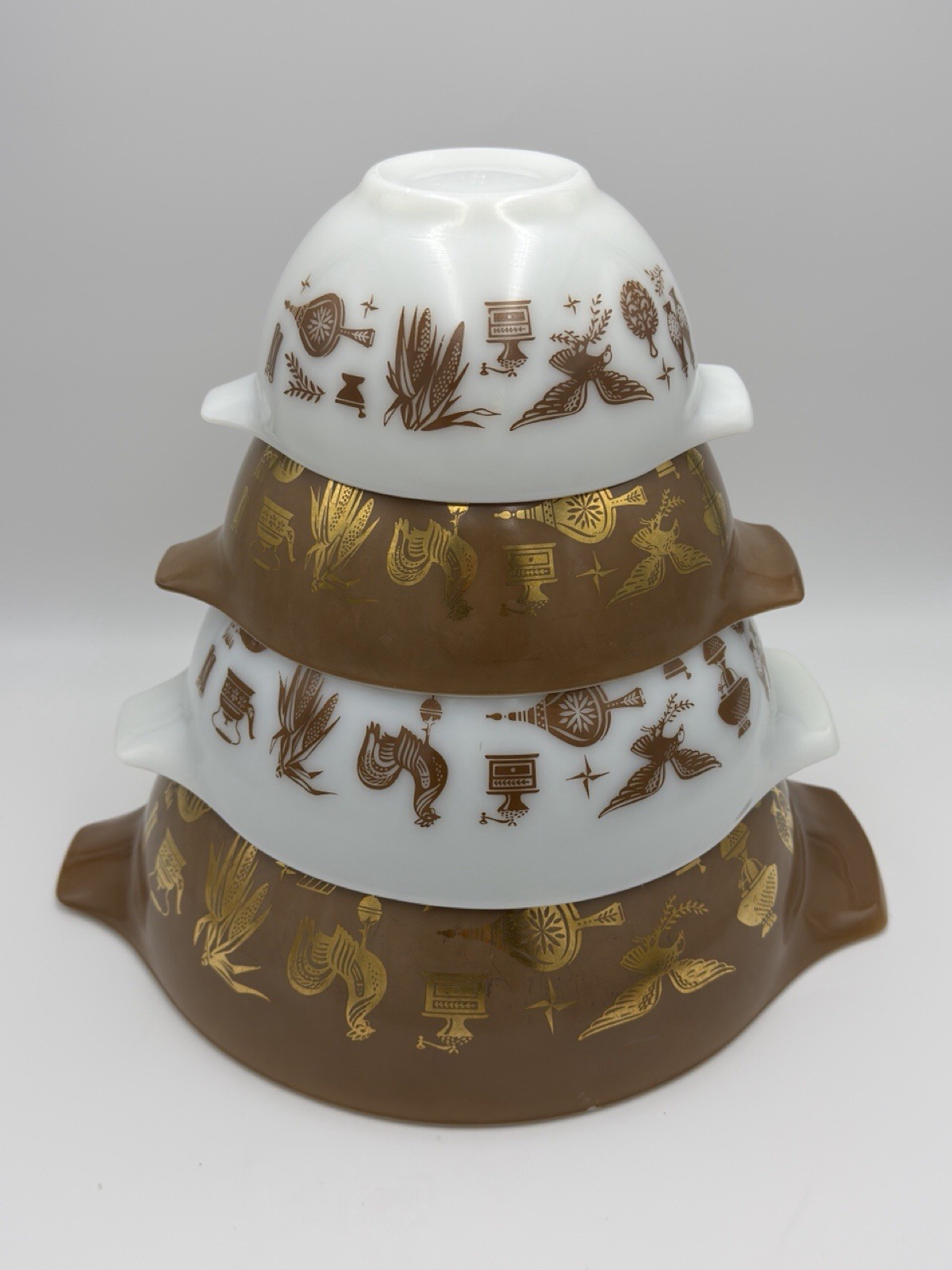 Pyrex Early American Cinderella Set Of 4 Nesting Bowls 441,442,443,444 Pyrex Early American Cinderella Set Of 4 Nesting Bowls 441,442,443,444